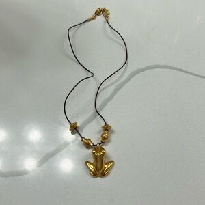 Golden frog necklace